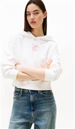 ΓΥΝΑΙΚΕΙΑ ΜΠΛΟΥΖΑ ΦΟΥΤΕΡ ΜΕ LOGO PRINT CROPPED - DW0DW21408 ΛΕΥΚΟ TOMMY JEANS