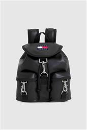 ΓΥΝΑΙΚΕΙΟ BACKPACK ΜΟΝΟΧΡΩΜΟ ΜΕ CONTRAST LOGO PATCH - AW0AW15435 ΜΑΥΡΟ TOMMY JEANS