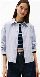 ΓΥΝΑΙΚΕΙΟ ΠΟΥΚΑΜΙΣΟ ΜΕ ΡΙΓΕ ΣΧΕΔΙΟ CROPPED RELAXED FIT - DW0DW21455 ΓΑΛΑΖΙΟ TOMMY JEANS