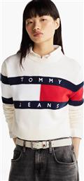 ΓΥΝΑΙΚΕΙΟ ΠΟΥΛΟΒΕΡ ΜΕ ΛΟΓΟΤΥΠO RELAXED FIT - DW0DW19335 ΛΕΥΚΟ TOMMY JEANS