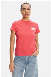 ΓΥΝΑΙΚΕΙΟ T-SHIRT ΜΕ BUBBLE LOGO REGULAR FIT - DW0DW21338 ΚΟΡΑΛΙ TOMMY JEANS