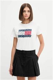 ΓΥΝΑΙΚΕΙΟ T-SHIRT ΜΕ FLORAL LOGO PRINT RELGULAR FIT - DW0DW20897 ΛΕΥΚΟ TOMMY JEANS