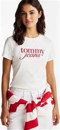 ΓΥΝΑΙΚΕΙΟ T-SHIRT ΜΕ ΛΟΓΟΤΥΠΟ SLIM FIT - DW0DW19447 ΛΕΥΚΟ TOMMY JEANS