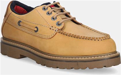 NUBUCK ΜΠΟΤΑΚΙΑ ARCHIVE 01 BOAT SHOE ΧΡΩΜΑ: ΜΠΕΖ, EM0EM01703 TOMMY JEANS