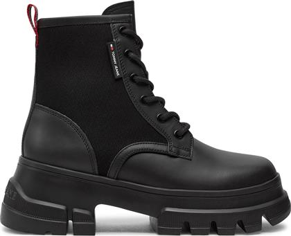 ΟΡΕΙΒΑΤΙΚΑ ΠΑΠΟΥΤΣΙΑ TJW CHUNKY LACE UP BOOT MIX MAT EN0EN02554 ΜΑΥΡΟ TOMMY JEANS