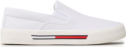 ΠΑΝΙΝΑ ΠΑΠΟΥΤΣΙΑ SLIP ON WMN EN0EN02088 ΛΕΥΚΟ TOMMY JEANS