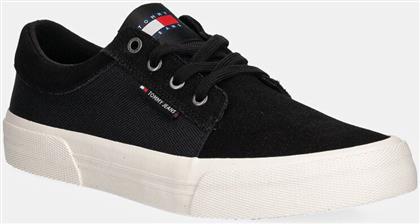 ΠΑΝΙΝΑ ΠΑΠΟΥΤΣΙΑ TJM VULC. SKATER MIX MATERIAL ΧΡΩΜΑ: ΜΑΥΡΟ, EM0EM01456 TOMMY JEANS