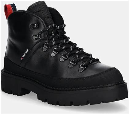 ΠΑΠΟΥΤΣΙΑ TJM HIKING BOOT WL ΧΡΩΜΑ: ΜΑΥΡΟ, EM0EM01491 TOMMY JEANS