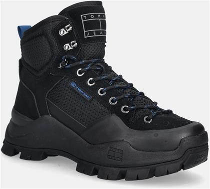 ΠΑΠΟΥΤΣΙΑ TJM HYBRID BOOT ΧΡΩΜΑ: ΜΑΥΡΟ, EM0EM01633 TOMMY JEANS