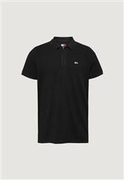 POLO DM0DM20676 ΜΑΥΡΟ SLIM FIT TOMMY JEANS