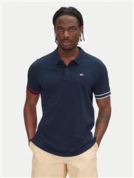 POLO FLAG CUFF DM0DM21306 ΣΚΟΥΡΟ ΜΠΛΕ SLIM FIT TOMMY JEANS