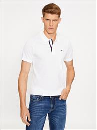 POLO PLACKET DM0DM15370 ΛΕΥΚΟ SLIM FIT TOMMY JEANS