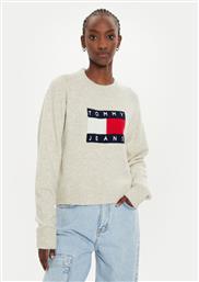 ΠΟΥΛΟΒΕΡ FLAG DW0DW18681 ΜΠΕΖ RELAXED FIT TOMMY JEANS