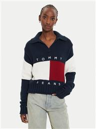 ΠΟΥΛΟΒΕΡ FLAG RUGBY DW0DW18677 ΣΚΟΥΡΟ ΜΠΛΕ RELAXED FIT TOMMY JEANS από το MODIVO