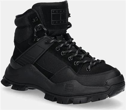 ΨΗΛΕΣ ΜΠΟΤΕΣ TJM URBAN HIBRYD BOOT ΧΡΩΜΑ: ΜΑΥΡΟ, EM0EM01489 TOMMY JEANS