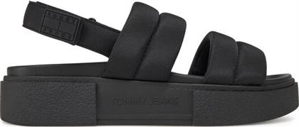 ΣΑΝΔΑΛΙΑ TJW FLATFORM SANDAL EN0EN02802 ΜΑΥΡΟ TOMMY JEANS από το MODIVO