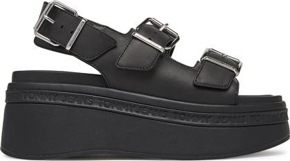 ΣΑΝΔΑΛΙΑ TJW WEDGE SANDAL EN0EN02774 ΜΑΥΡΟ TOMMY JEANS από το EPAPOUTSIA