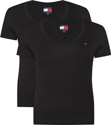 ΣΕΤ 2 T-SHIRTS DW0DW21367 ΜΑΥΡΟ SLIM FIT TOMMY JEANS