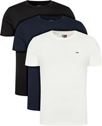 ΣΕΤ 3 T-SHIRTS DM0DM21579 ΕΓΧΡΩΜΟ SLIM FIT TOMMY JEANS