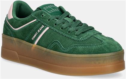 ΣΟΥΕΤ ΑΘΛΗΤΙΚΑ ΠΑΠΟΥΤΣΙΑ THE GREENWICH FLATFORM SUEDE ΧΡΩΜΑ: ΠΡΑΣΙΝΟ, EN0EN02734 TOMMY JEANS