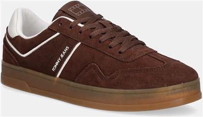 ΣΟΥΕΤ ΑΘΛΗΤΙΚΑ ΠΑΠΟΥΤΣΙΑ THE GREENWICH SUEDE ΧΡΩΜΑ: ΚΑΦΕ, EM0EM01516 TOMMY JEANS