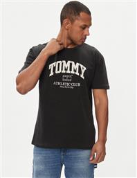 T-SHIRT ATHLETIC CLUB DM0DM18557 ΜΑΥΡΟ REGULAR FIT TOMMY JEANS