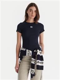 T-SHIRT BADGE DW0DW17881 ΣΚΟΥΡΟ ΜΠΛΕ SLIM FIT TOMMY JEANS