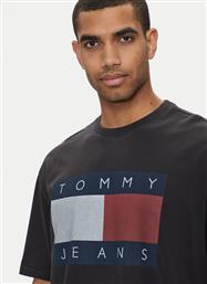 T-SHIRT BIG FLAG DM0DM18547 ΜΑΥΡΟ OVERSIZE TOMMY JEANS