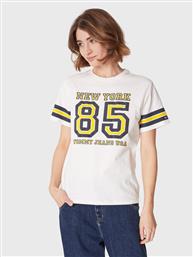 T-SHIRT COLLEGIATE DW0DW14906 ΛΕΥΚΟ RELAXED FIT TOMMY JEANS από το MODIVO