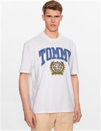 T-SHIRT DM0DM16832 ΛΕΥΚΟ RELAXED FIT TOMMY JEANS από το MODIVO