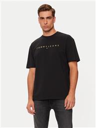 T-SHIRT DM0DM19694 ΜΑΥΡΟ REGULAR FIT TOMMY JEANS