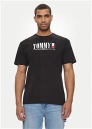 T-SHIRT DNA FLAG DM0DM18533 ΜΑΥΡΟ REGULAR FIT TOMMY JEANS