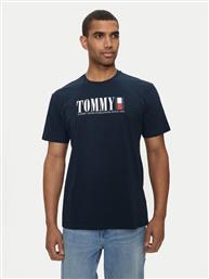 T-SHIRT DNA FLAG DM0DM18533 ΣΚΟΥΡΟ ΜΠΛΕ REGULAR FIT TOMMY JEANS