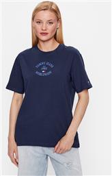 T-SHIRT DW0DW16147 ΣΚΟΥΡΟ ΜΠΛΕ RELAXED FIT TOMMY JEANS από το MODIVO