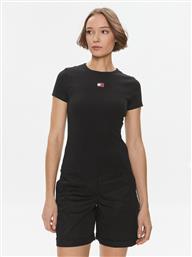 T-SHIRT DW0DW17881 ΜΑΥΡΟ SLIM FIT TOMMY JEANS
