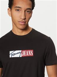 T-SHIRT ENTRY DM0DM20365 ΜΑΥΡΟ SLIM FIT TOMMY JEANS