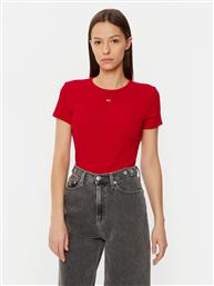 T-SHIRT ESSENTIAL DW0DW17383 ΚΟΚΚΙΝΟ SLIM FIT TOMMY JEANS