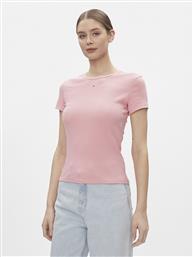 T-SHIRT ESSENTIAL DW0DW17383 ΡΟΖ SLIM FIT TOMMY JEANS