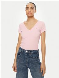 T-SHIRT ESSENTIAL DW0DW17385 ΡΟΖ SLIM FIT TOMMY JEANS