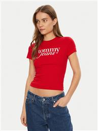 T-SHIRT ESSENTIAL DW0DW19447 ΚΟΚΚΙΝΟ SLIM FIT TOMMY JEANS