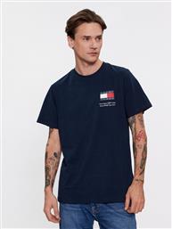 T-SHIRT ESSENTIAL FLAG DM0DM18263 ΣΚΟΥΡΟ ΜΠΛΕ SLIM FIT TOMMY JEANS από το MODIVO