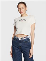 T-SHIRT ESSENTIAL LOGO 2 DW0DW14910 ΛΕΥΚΟ CROPPED FIT TOMMY JEANS