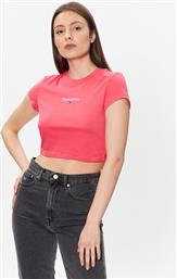 T-SHIRT ESSENTIAL LOGO DW0DW15444 ΡΟΖ CROPPED FIT TOMMY JEANS