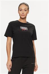 T-SHIRT ESSENTIAL LOGO DW0DW16441 ΜΑΥΡΟ RELAXED FIT TOMMY JEANS