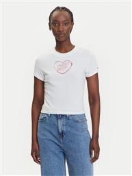 T-SHIRT HEART DW0DW21390 ΛΕΥΚΟ SLIM FIT TOMMY JEANS
