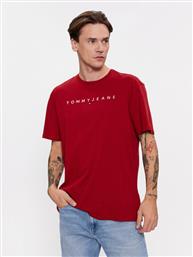 T-SHIRT LINEAR LOGO DM0DM17993 ΚΟΚΚΙΝΟ REGULAR FIT TOMMY JEANS