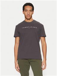T-SHIRT LINEAR LOGO DM0DM20744 ΓΚΡΙ REGULAR FIT TOMMY JEANS