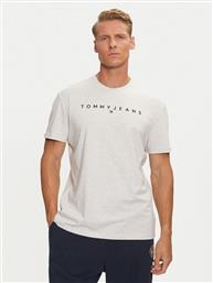 T-SHIRT LINEAR LOGO DM0DM20744 ΓΚΡΙ REGULAR FIT TOMMY JEANS