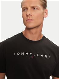 T-SHIRT LINEAR LOGO DM0DM20744 ΜΑΥΡΟ REGULAR FIT TOMMY JEANS