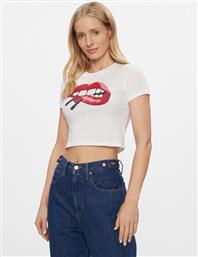 T-SHIRT LIPS DW0DW17373 ΛΕΥΚΟ SLIM FIT TOMMY JEANS